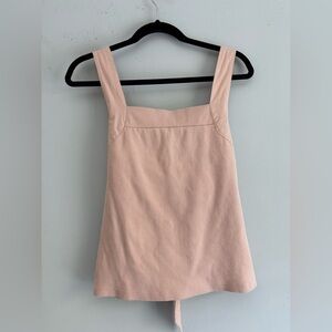 Maeve Anthropologie Blush Pink Ribbed Tank Top Tie Back Size M